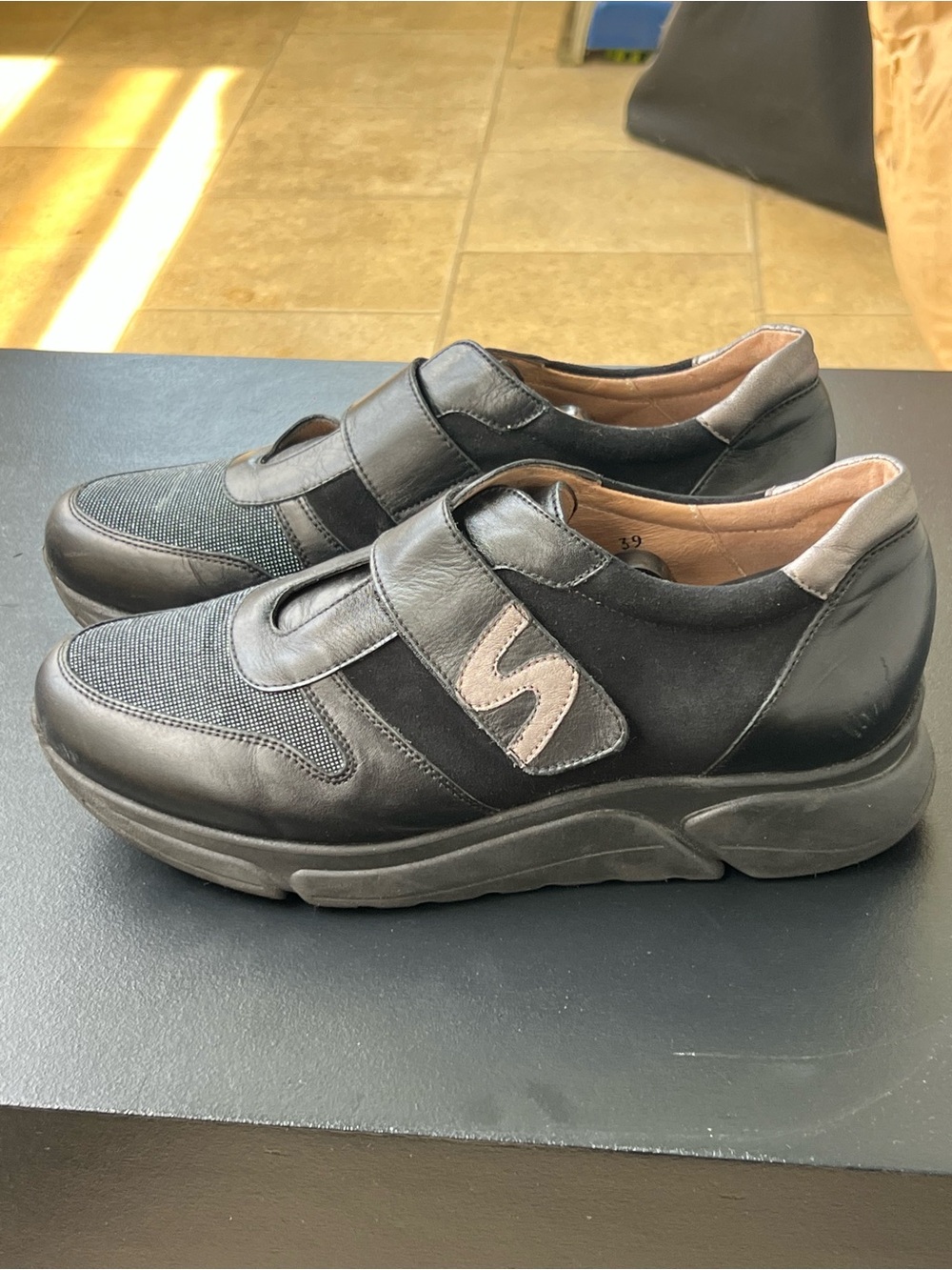 Black Women's Slip-On Sneaker with Hook Closure - Picture 10 of 13